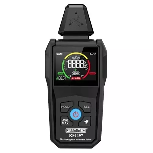 KUSAM-MECO Digital Electromagnetic Radiation Tester V/m: 0- 9999, μT: 0-74, mG: 0-740, KM 197
