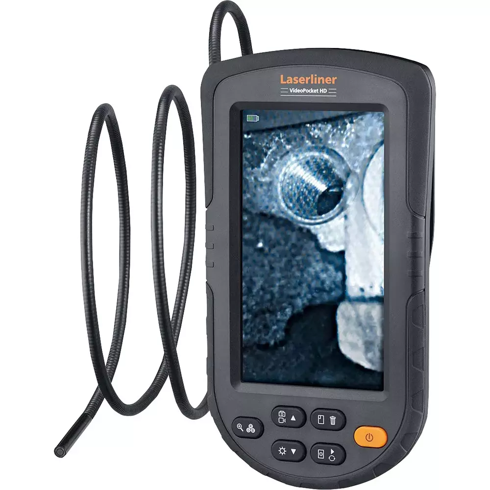 Laserliner Industrial Endoscope 4 AA alkaline batteries Power Supply 1 Cable Length 4 times Digital Zoom, 082262A