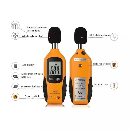 KERRO Sound Level Meter with LCD Display, 35 dBA - 100 dBA Measurement Range and ± 3 dBA Accuracy, HT-80A