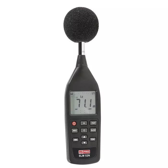 RS PRO Sound Level Meter LCD Coaxial 9 V Battery 0.1 dB, 1232225