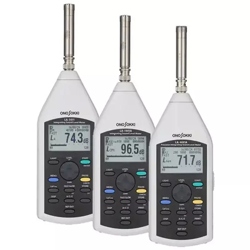 Ono Sokki Sound Level Meter Two AA batteries or PB-7090 AC adapter (optional) Power Supply, LA-1411K