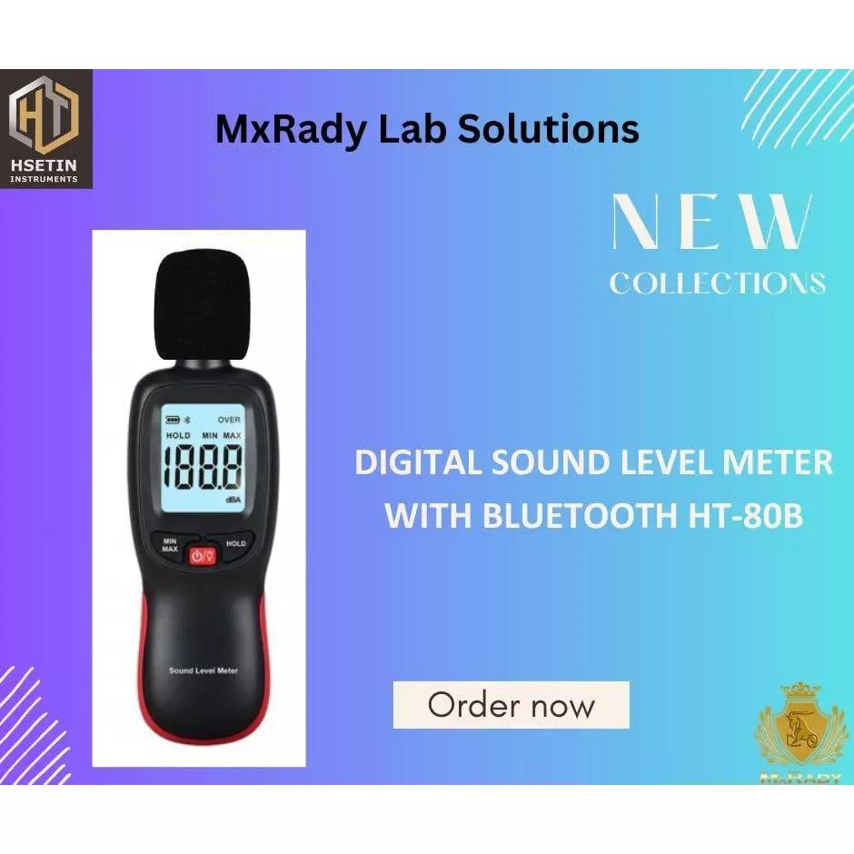 HSETIN Digital Sound Level Meter with Bluetooth, LCD Display and 30-130 dBA Range, HT-80B