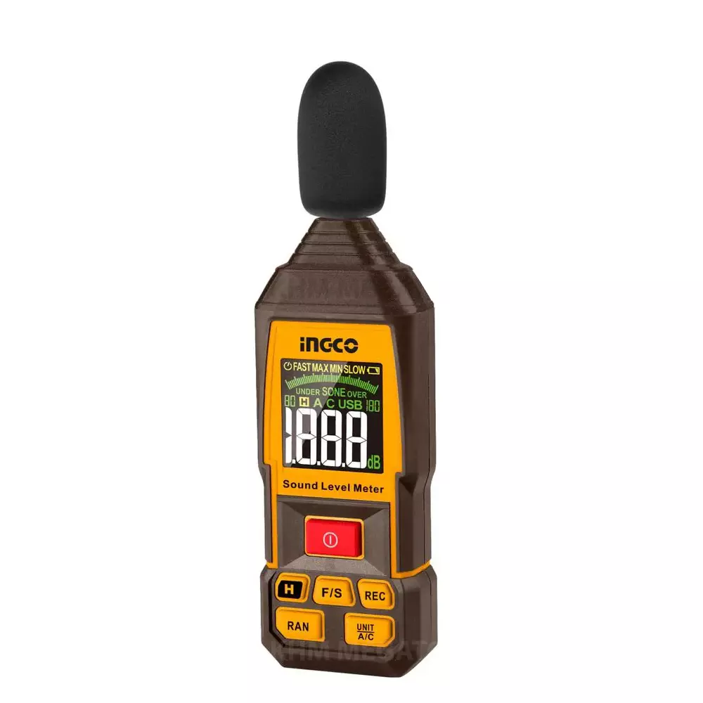 Ingco Digital Sound Level Meter 30-130 dB Range LR03 AAA With Lower Battery Indication Function, HETSL031