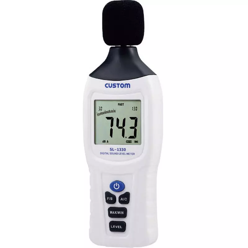 CUSTOM Digital Sound Level Meter 9 V square batteryx1 Power Supply 0.1 dB Resolution, SL-1330