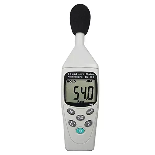 Scientech Digital Sound Label Meter with 30-130 dB Range and White Plastic Body, SE-202