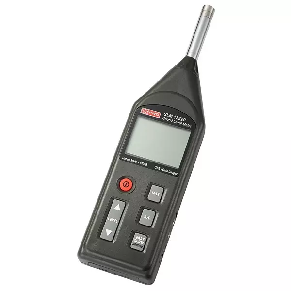 RS PRO Sound Level Meter LCD USB 1.5 V Battery AA 0.1 dB, 1224295