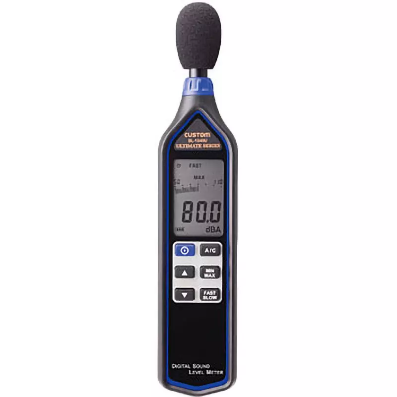 CUSTOM Digital Sound Level Meter 1 9 V battery Power Supply ±1.4 dB (at 94 dB, 1 kHz) Accuracy, SL-1340U