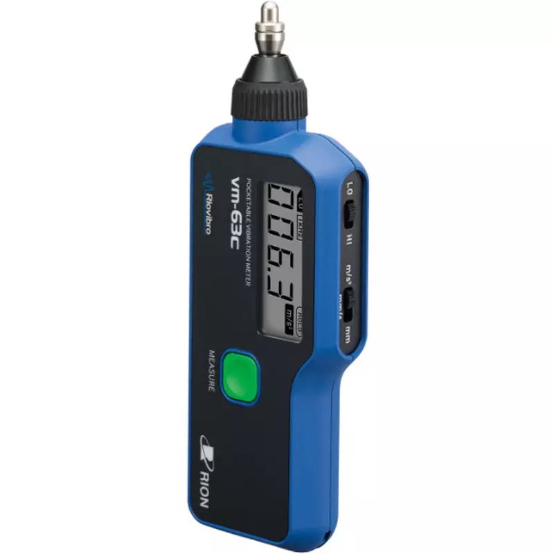 Rion Vibration Meter [Measurement Range/Displacement] 0.001 to 1.999 mm EQ PP (RMS × 2 v2), [Measurement, VM-63C+VP-37
