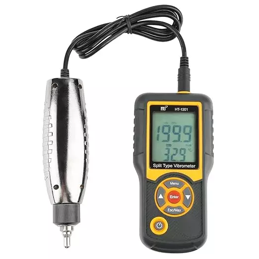 HSETIN Digital Vibration Meter with LCD Display and 0.1-199.9 m/sq. s Measurement Range, HT-1201