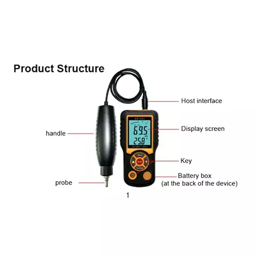 HSETIN Digital Vibration Meter with LCD Display and 0.1-199.9 m/sq. s Measurement Range, HT-1201