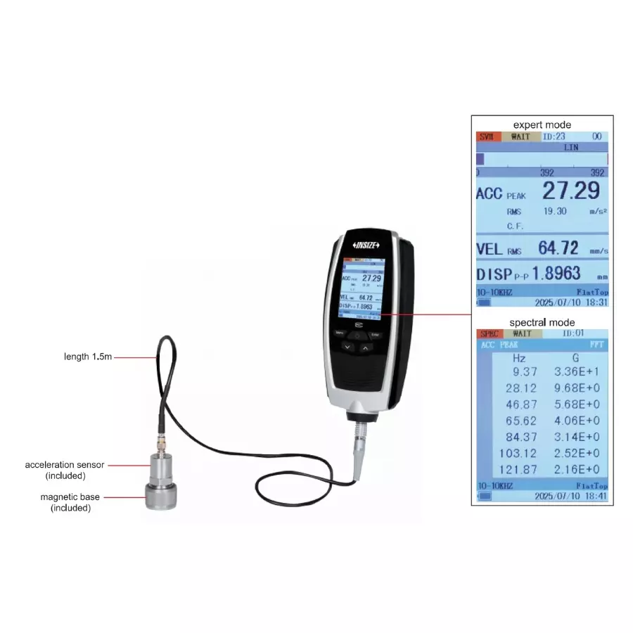 insize-vibration-meter-standard-type-sensor-001-800-mms-rms-value-velocity-and-90-rh-humidity-0024-vm40