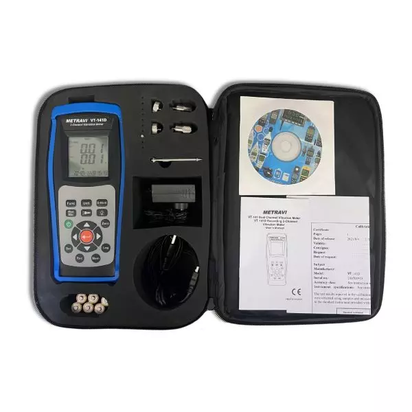 metravi-dual-channel-vibration-meter-with-data-logger-frequency-range-10-hz-to-5-khz-vt-141d
