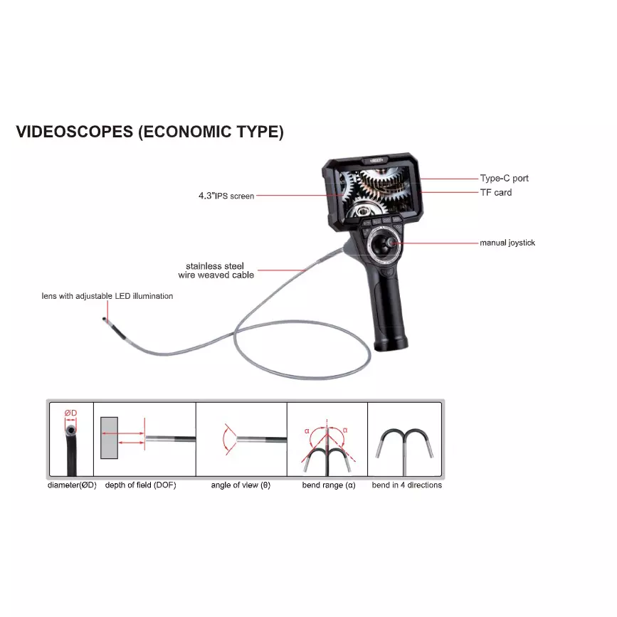 insize-videoscope-economic-type-with-2-m-stainless-steel-wire-weaved-cable-and-39-mm-lens-diameter-isv-nt3920
