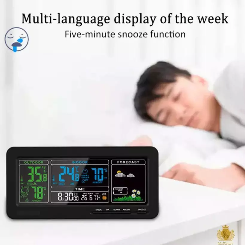 MxRady Weather Station LCD Clock 1 inch (25.4 mm) Dial Size, EM-D002W