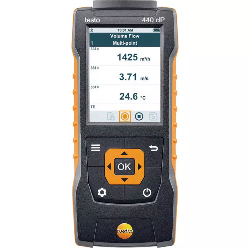 Testo Differential Pressure Sensor NTC/-40 to +150, K thermocouple (NiCr-Ni)/-200 to +1370 ℃ Measuring Range, 0560 4402