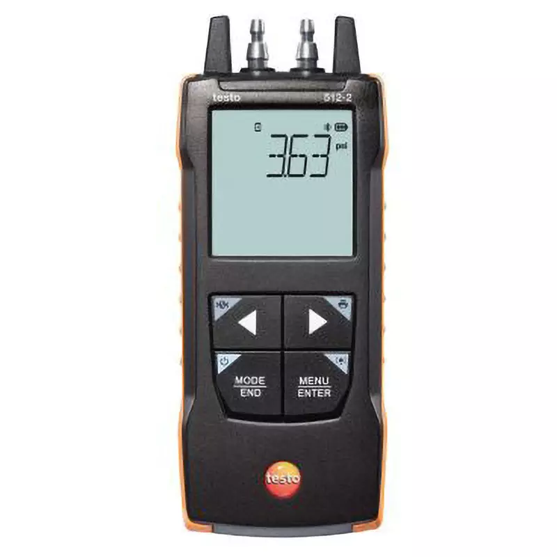 Testo Differential Pressure Gauge 0.5% of full scale Accuracy 1 hPa Resolution IP40 Protection Class, 0563 2512