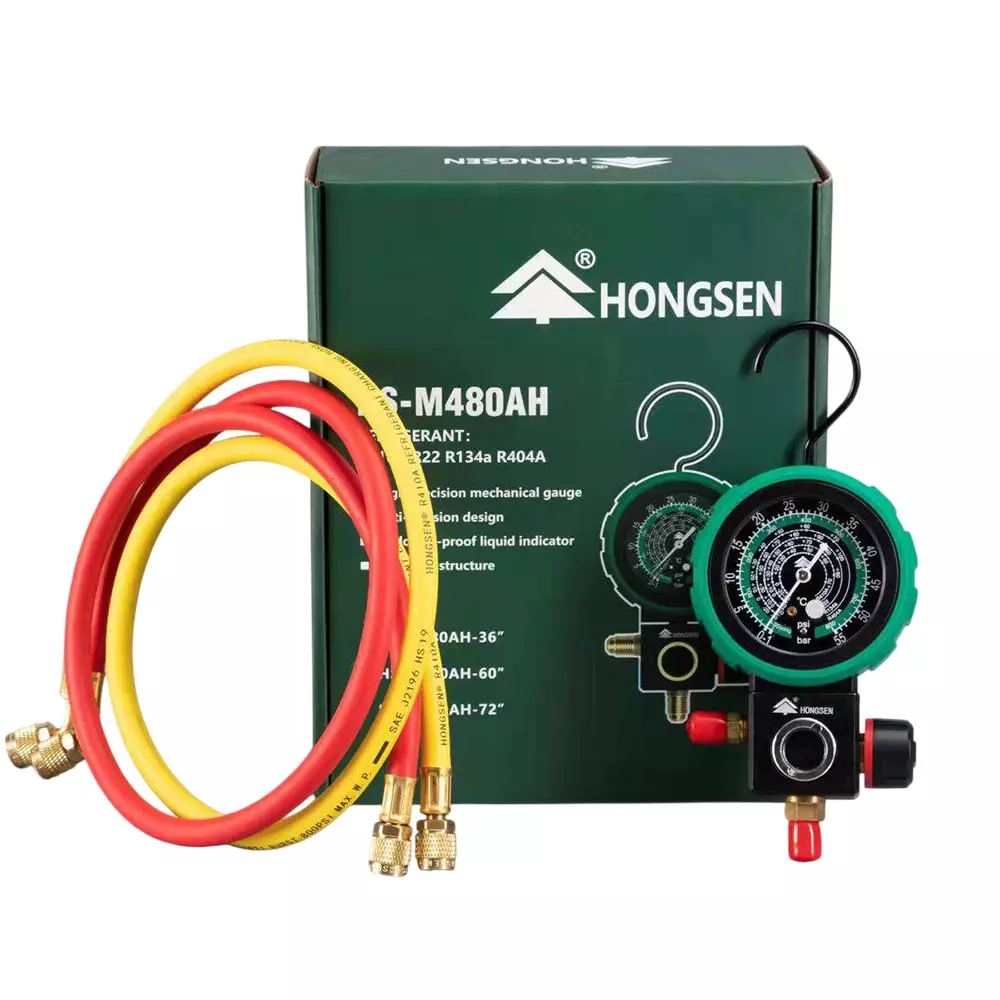 hongsen-manifold-with-gauge-h-with-rubber-cover-single-gauge-914-mm-36-inch-hose-4000-psi-hs-m480ah-36