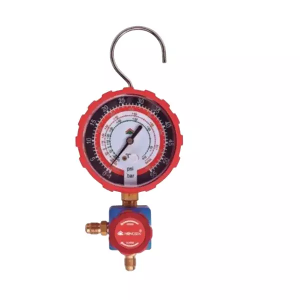 Hongsen Single Manifold With Gauge H With Rubber Cover, HS-473AH Without Hose