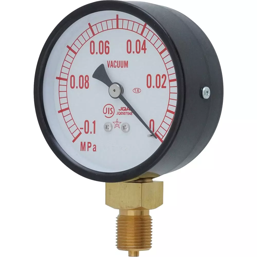 MIGISHITA SEIKI Vacuum Gauge with grade A frame (without H collar) Case Type, G311-211-0MPa-SET