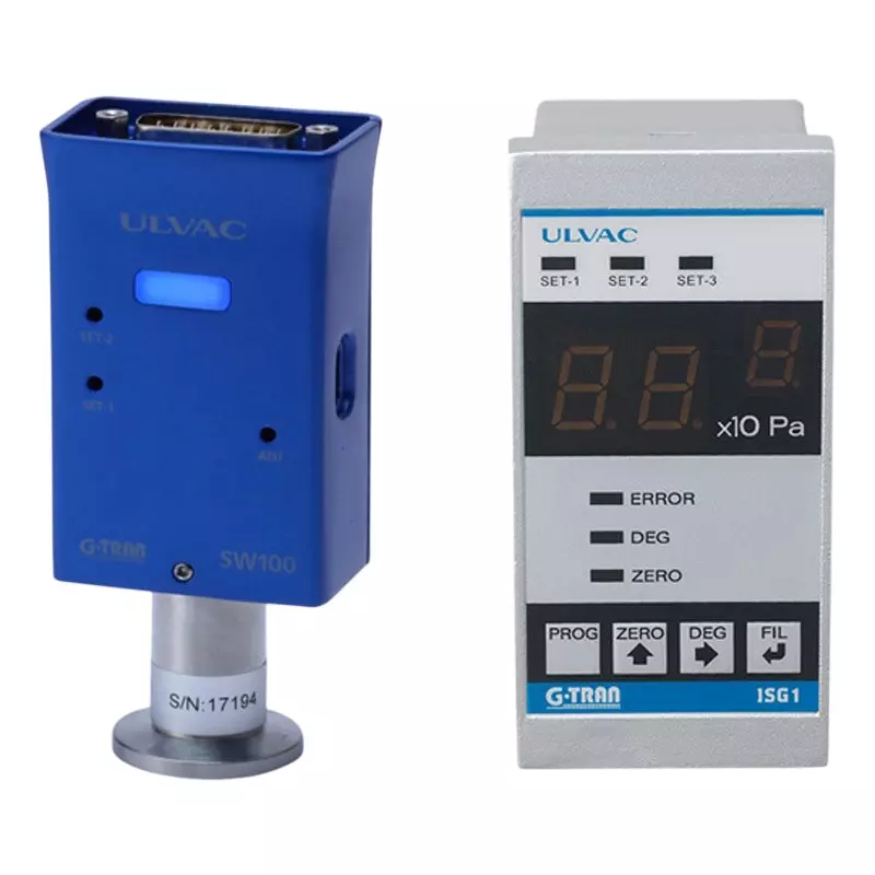 ULVAC Pirani Vacuum Gauge Analog output type. Maximum sensor head heating temperature: 150°C for sensor head, SW100-A & ISG1
