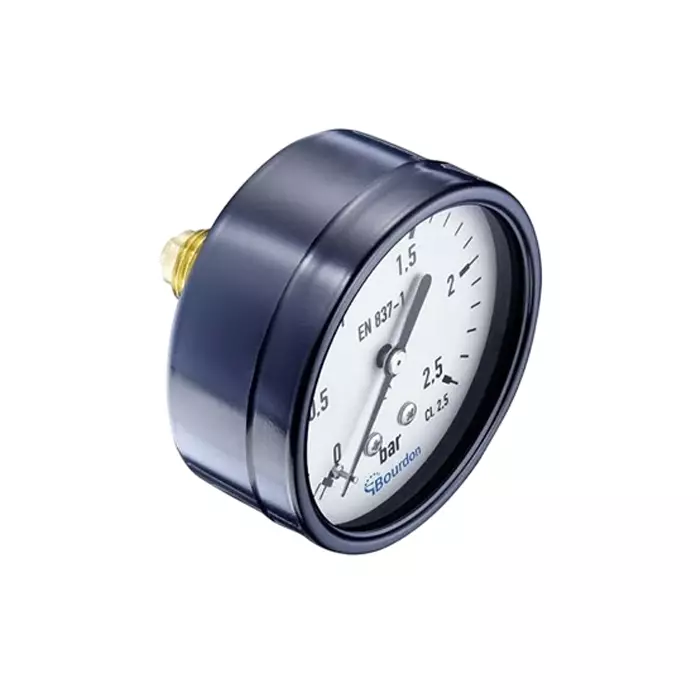 Bourdon Analogue Pressure Gauge 0 Bar Back Entry 63 mm Outside Diameter, MAT3-F20.B59