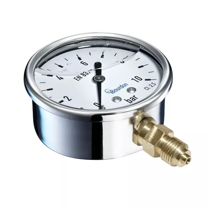 Bourdon G 1/4 Analogue Pressure Gauge 1.6 Bar Bottom Entry 68 mm Outside Diameter, MIT3-D22.B16