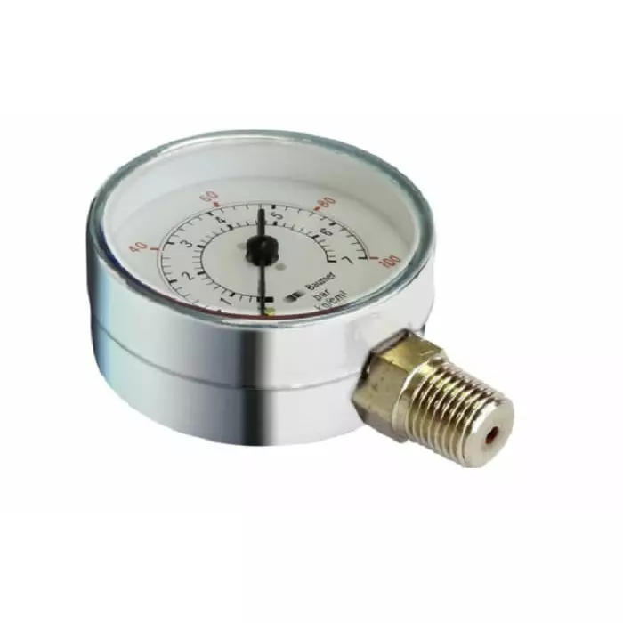 Bourdon NPT 1/4 Analogue Pressure Gauge 2 Bar Bottom Entry 50 mm Outside Diameter, MTR2-D50.B17
