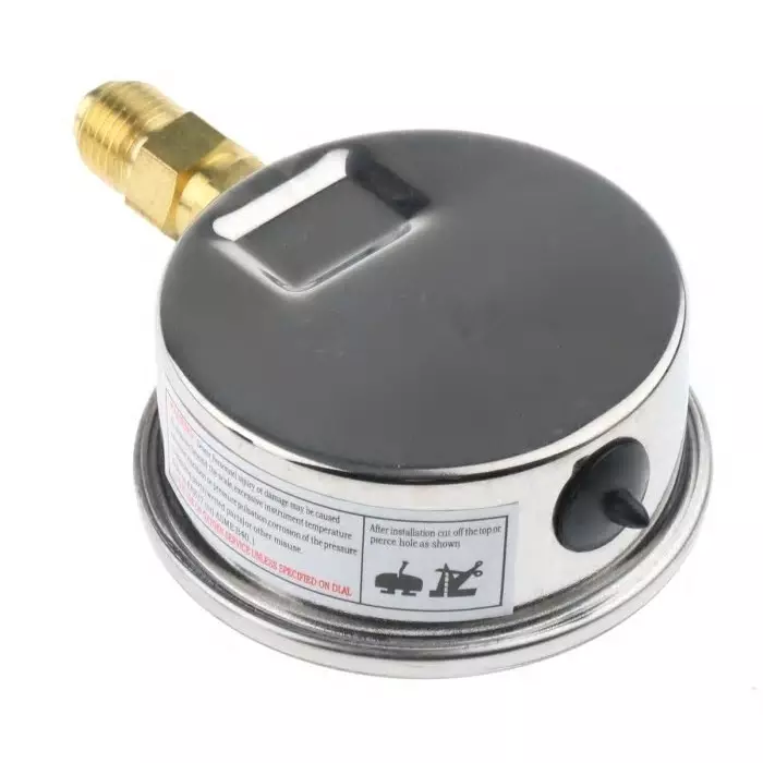 Bourdon G 1/4 Analogue Pressure Gauge 1 Bar Bottom Entry 63 mm Outside Diameter, MIT3-D22.B15