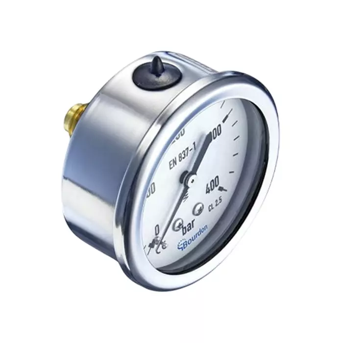 Bourdon G 1/4 Analogue Pressure Gauge 25 Bar Back Entry 63 mm Outside Diameter, MIT3-B22.B26
