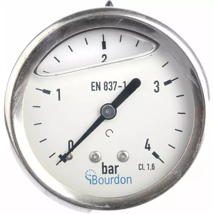 Bourdon Analogue Pressure Gauge 4 Bar Back Entry 63 mm Outside Diameter, MIT3-F22.B19