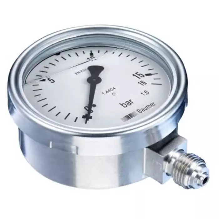 Bourdon G 1/4 Analogue Pressure Gauge 1.6 Bar Bottom Entry 69 mm Outside Diameter, MEX3-D21.B16