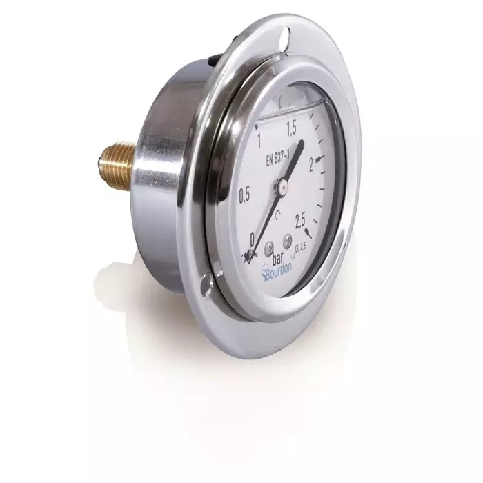 Bourdon G 1/4 Analogue Pressure Gauge 6 Bar Back Entry 68 mm Outside Diameter, MIT3-B22.B20