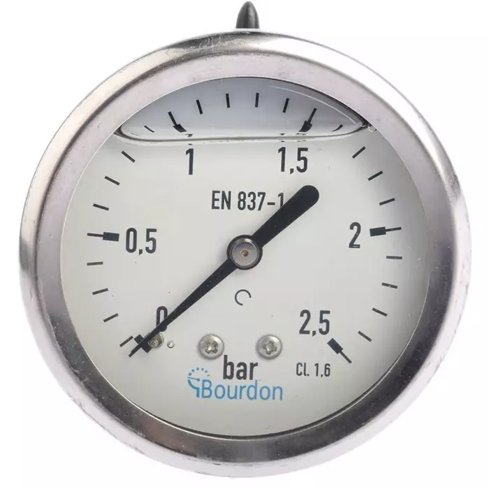 Bourdon Analogue Pressure Gauge 2.5 Bar Back Entry 63 mm Outside Diameter, MIT3-F22.B18