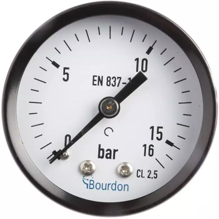 Bourdon Analogue Pressure Gauge 16 Bar Back Entry 50 mm Outside Diameter, MAT2-F20.B24