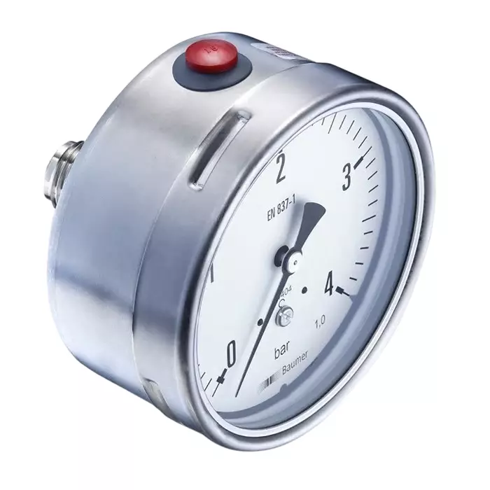 Bourdon G 1/2 Analogue Pressure Gauge 400 Bar Back Entry 100 mm Outside Diameter, MEX5-F30.B38