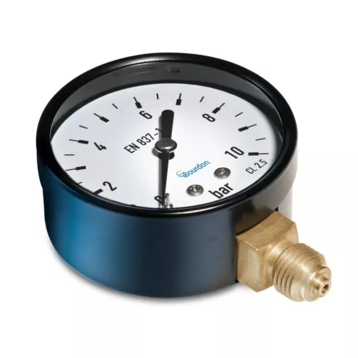 Bourdon G 1/4 Analogue Pressure Gauge 1 Bar Bottom Entry 50 mm Outside Diameter, MAT2-D20.B15