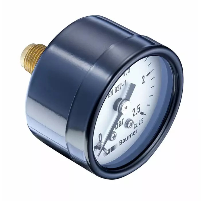 Bourdon G 1/4 Analogue Pressure Gauge 6 Bar Back Entry 50 mm Outside Diameter, MAT2-F20.B20