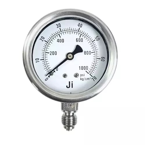 Japsin Instrumentation Industrial Pressure Gauge Analog Display 0 to 70 Kg/cm² Range 63 mm Dial Size for Industrial Use