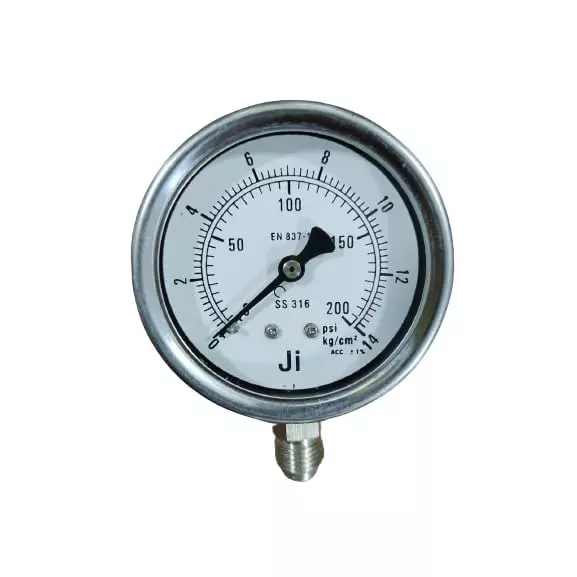Japsin Instrumentation Industrial Pressure Gauge Analog Display 0 to 14 Kg/cm² Range 63 mm Dial Size for Industrial Use