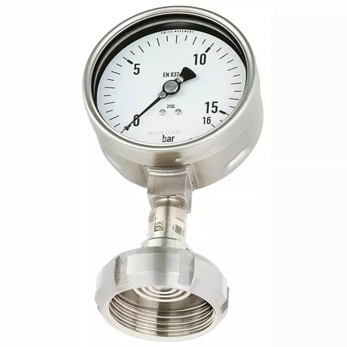 WIKA Analogue Pressure Gauge 16bar Bottom Entry 100mm Outside Diameter, 14210055