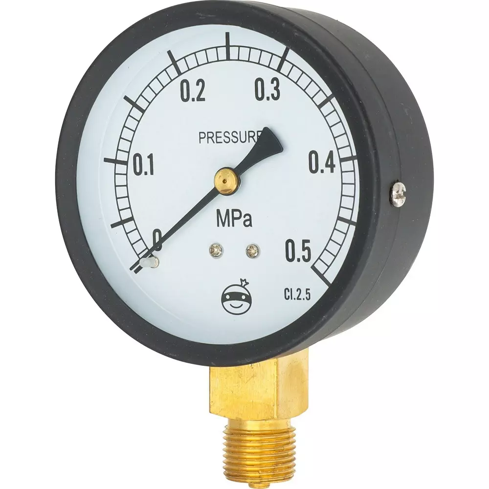 MonotaRO Pressure Gauge, Vertical, G Thread, Φ75 mm Gas, Liquid, G3/8x75x0.5MPa