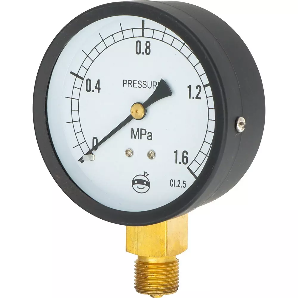 MonotaRO Pressure Gauge, Vertical, G Thread, Φ75 mm Gas, Liquid, G3/8x75x1.6MPa