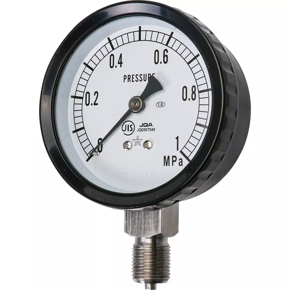 MIGISHITA SEIKI Pressure Gauge 0.02 MPa Minimum Scale, AT3/8x75x1MPa-SE