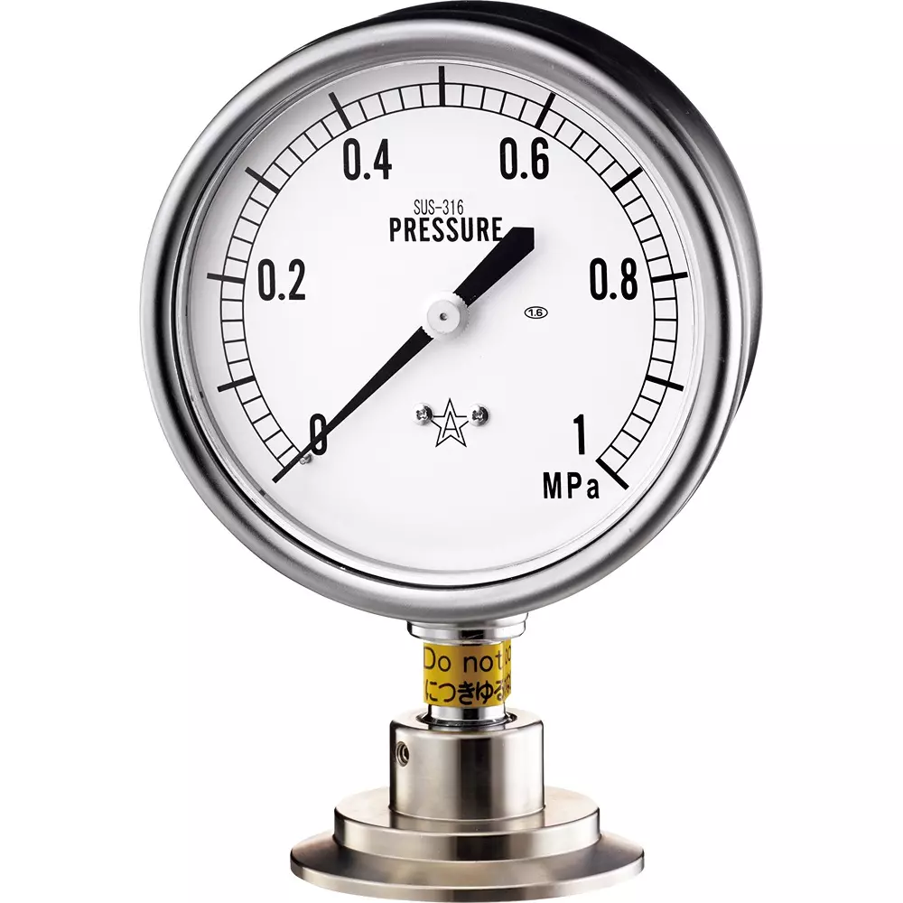 MIGISHITA SEIKI Diaphragm Pressure Gauge ±1.6%FS Accuracy FE type Case Type 0.02 mPa Minimum Scale, FE-1-1MPa