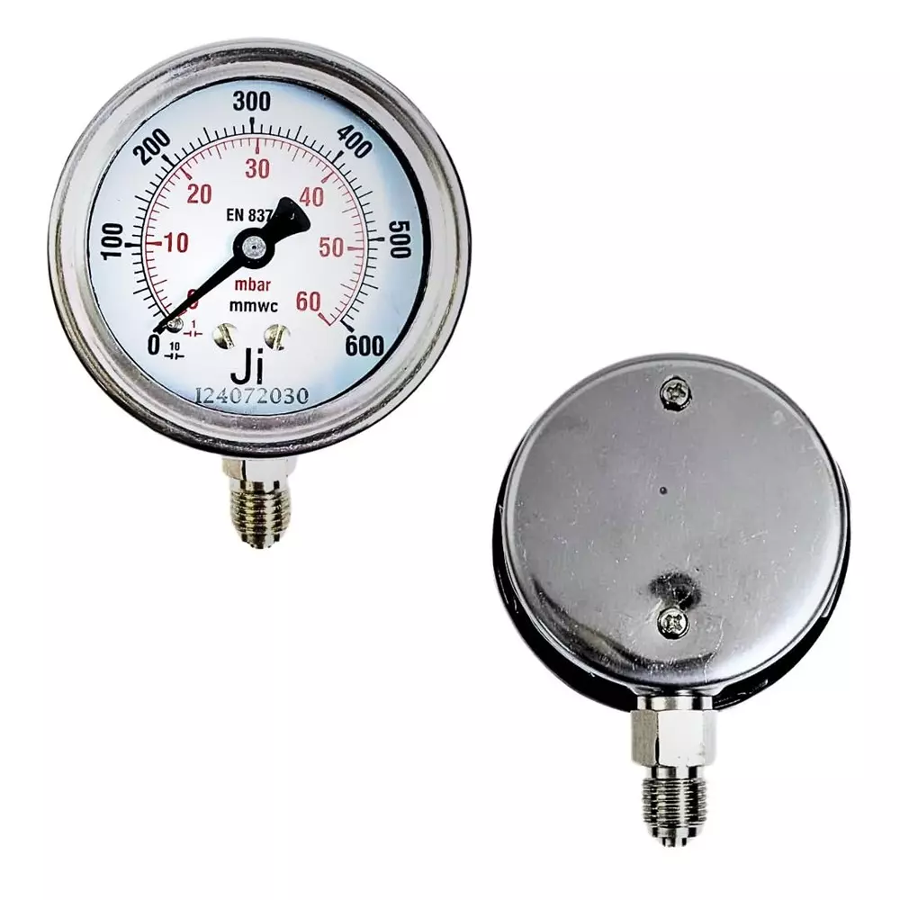 Japsin Instrumentation Capsule Pressure Gauge Analog Display 63 mm Dial Size 0 to 600 mm Wc Range for Industrial Use