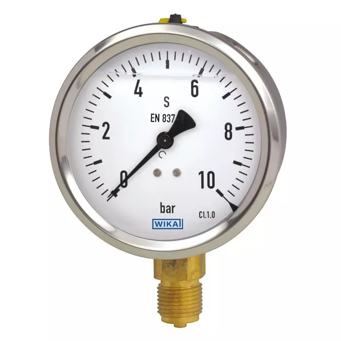 WIKA Analogue Pressure Gauge 400bar Back Entry 63mm Outside Diameter, 48775768