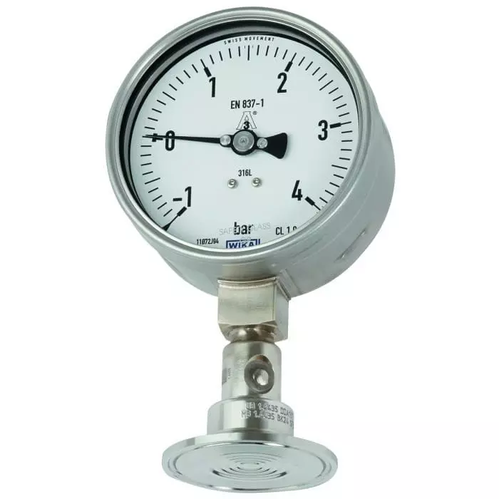 WIKA Analogue Pressure Gauge 6bar Bottom Entry 100mm Outside Diameter, 14200316