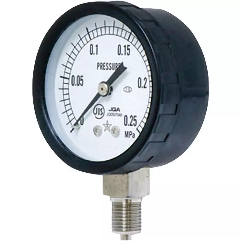 MIGISHITA SEIKI Pressure Gauge 0.005 MPa Minimum Scale, AT1/4x60x0.25MPa-SET