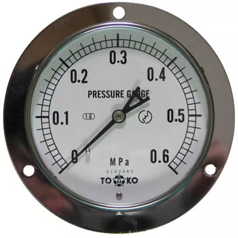TOKO Pressure Gauge Φ100 mm Outer Dia, DU3/8G 100×0.6MPa