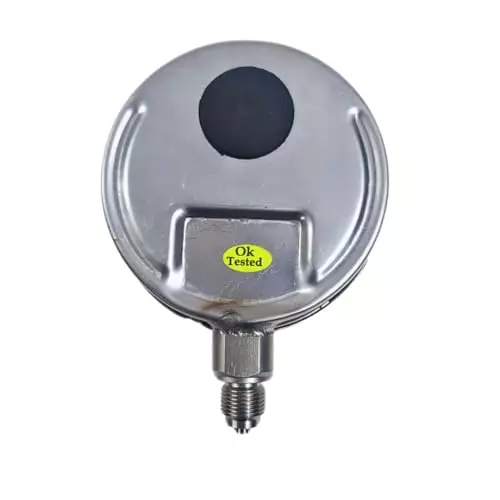 Japsin Instrumentation Industrial Pressure Gauge Analog Display 0 to 28 Bar Range 100 mm Dial Size for Industrial Use